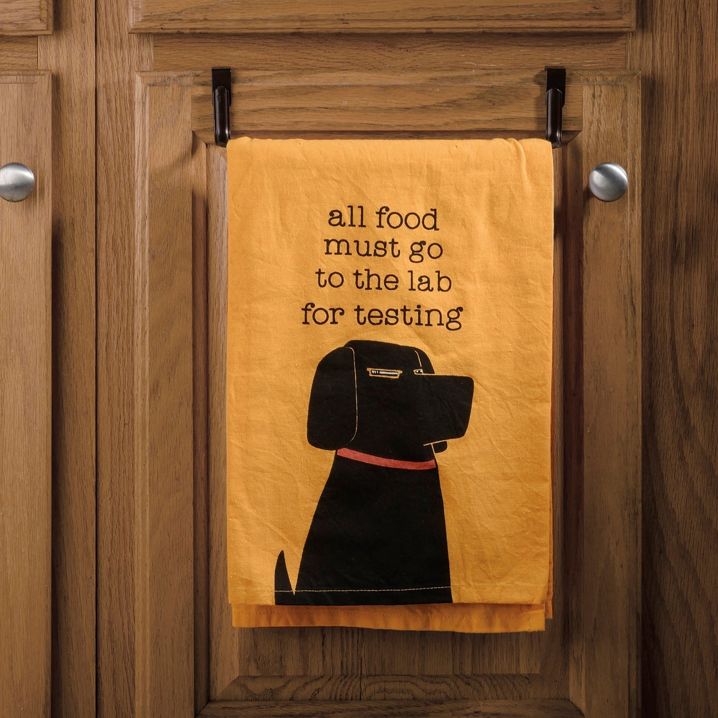 All Food Must Go To The Lab For Testing Dog Dish Cloth Towel | Black Lab, Labrador Retriever Pun