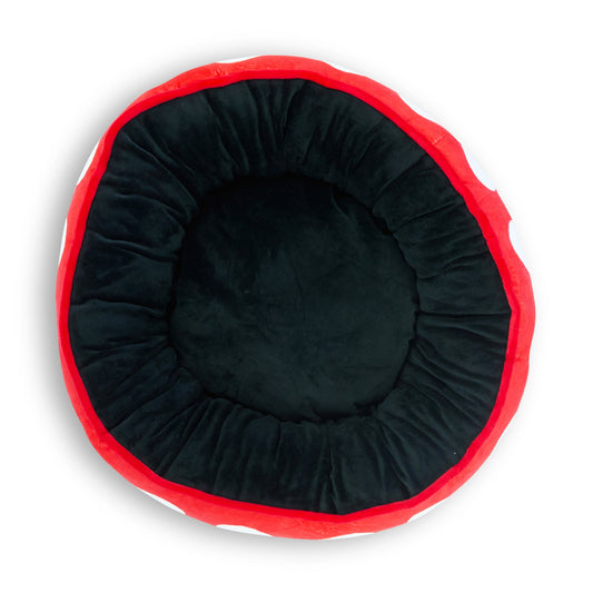 Donut Pet Bed - Mickey Mouse Ears Icon Red/White