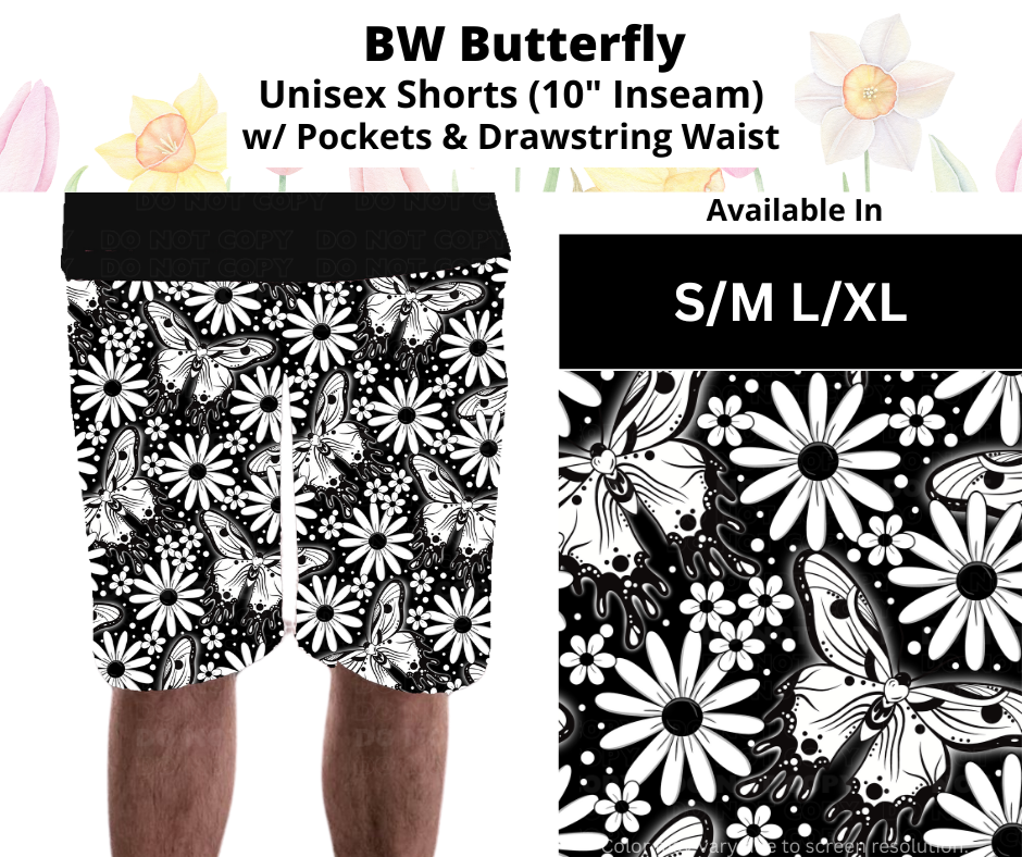 BW Butterfly Unisex Shorts