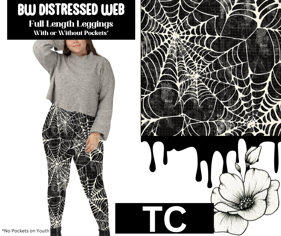 BW Distressed Web Full Length Leggings w/ Pockets