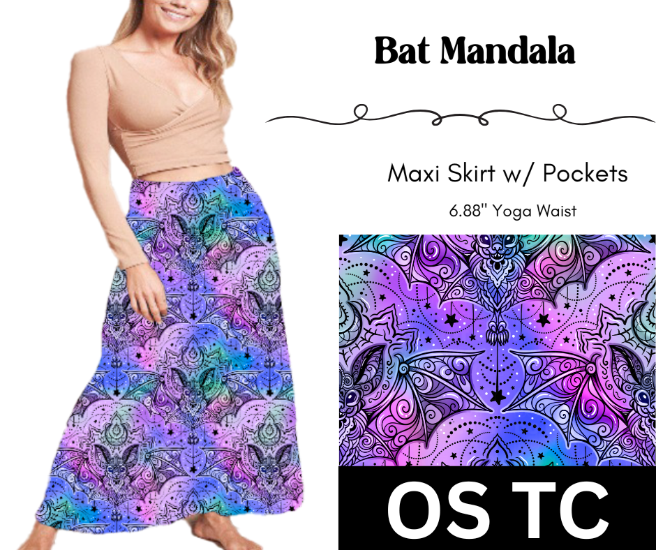 Bat Mandala Maxi Skirt