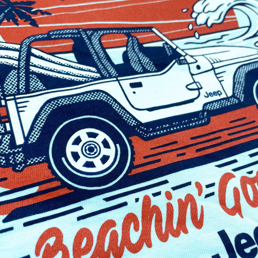 Mens Jeep® Wrangler Beachin' Good Time T-Shirt - Ice Blue Heather