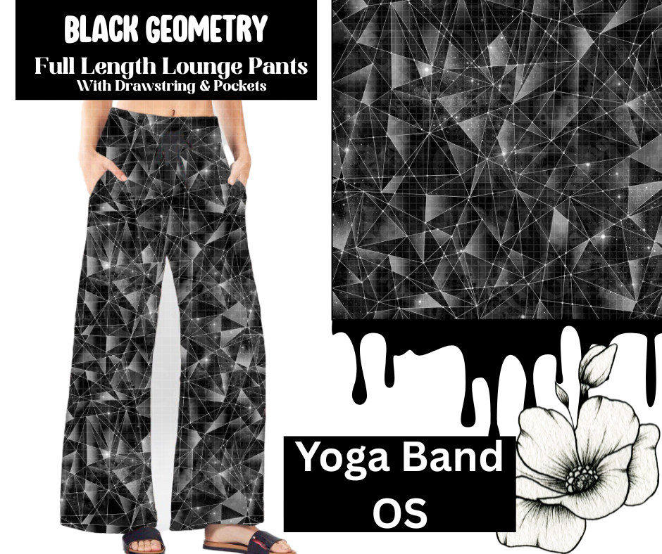Black Geometry Full Length Lounge Pants
