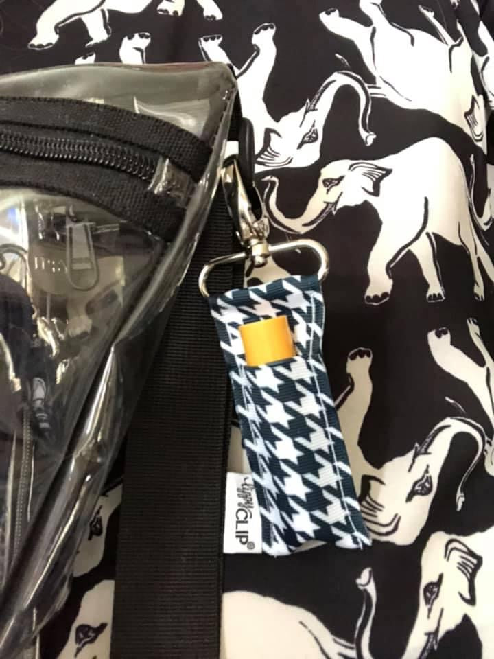 Black and White Houndstooth LippyClip® Lip Balm Holder