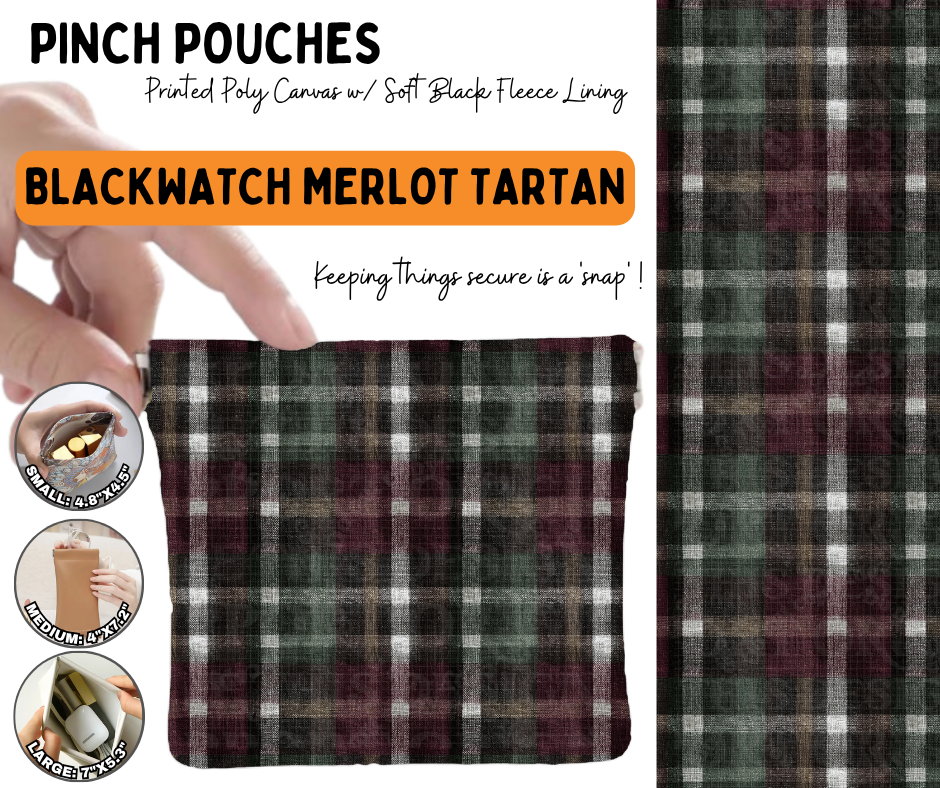 Blackwater Merlot Tartan Pinch Pouches