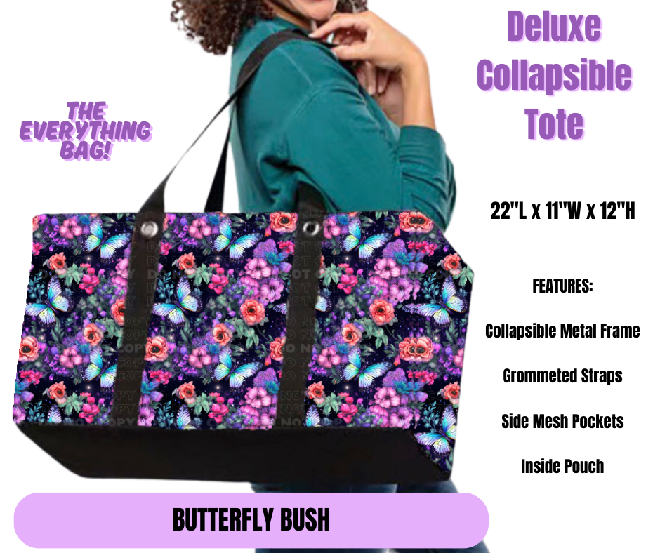 Preorder! Closes 5/19. ETA August. Butterfly Bush Collapsible Tote