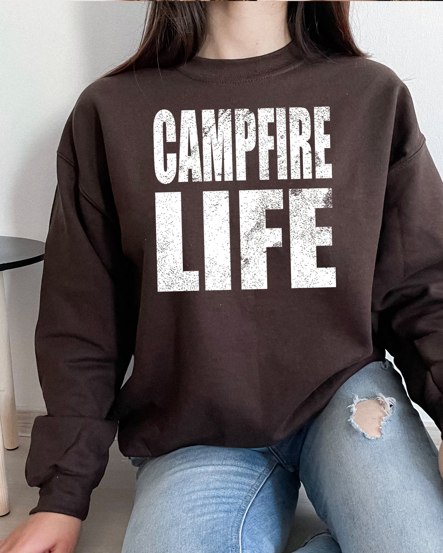 Campfire Life Distressed Graphic Tee