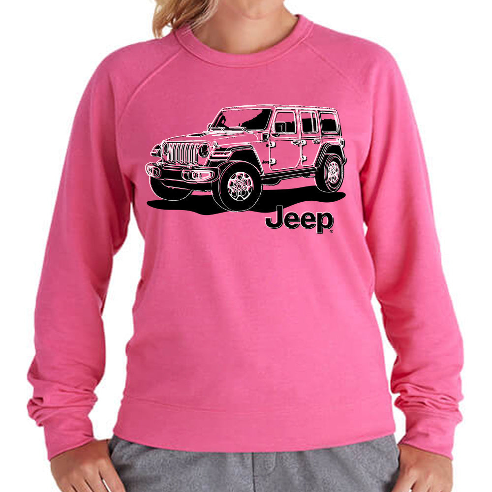 Jeep® Wrangler Line Art - French Terry Crewneck Sweatshirt