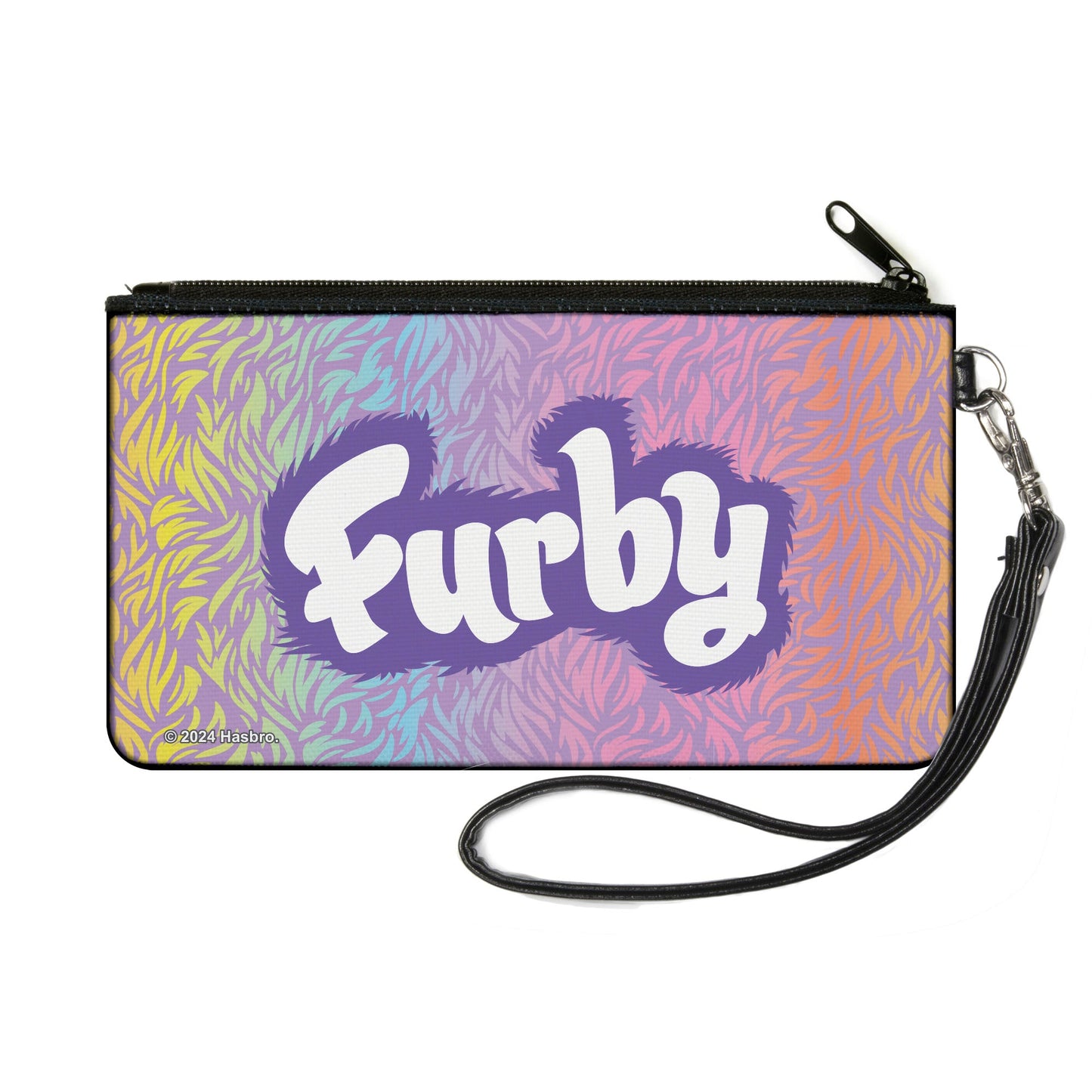 Canvas Zipper Wallet - SMALL - FURBY Title Logo Fur Print Multi Color/Purple/White