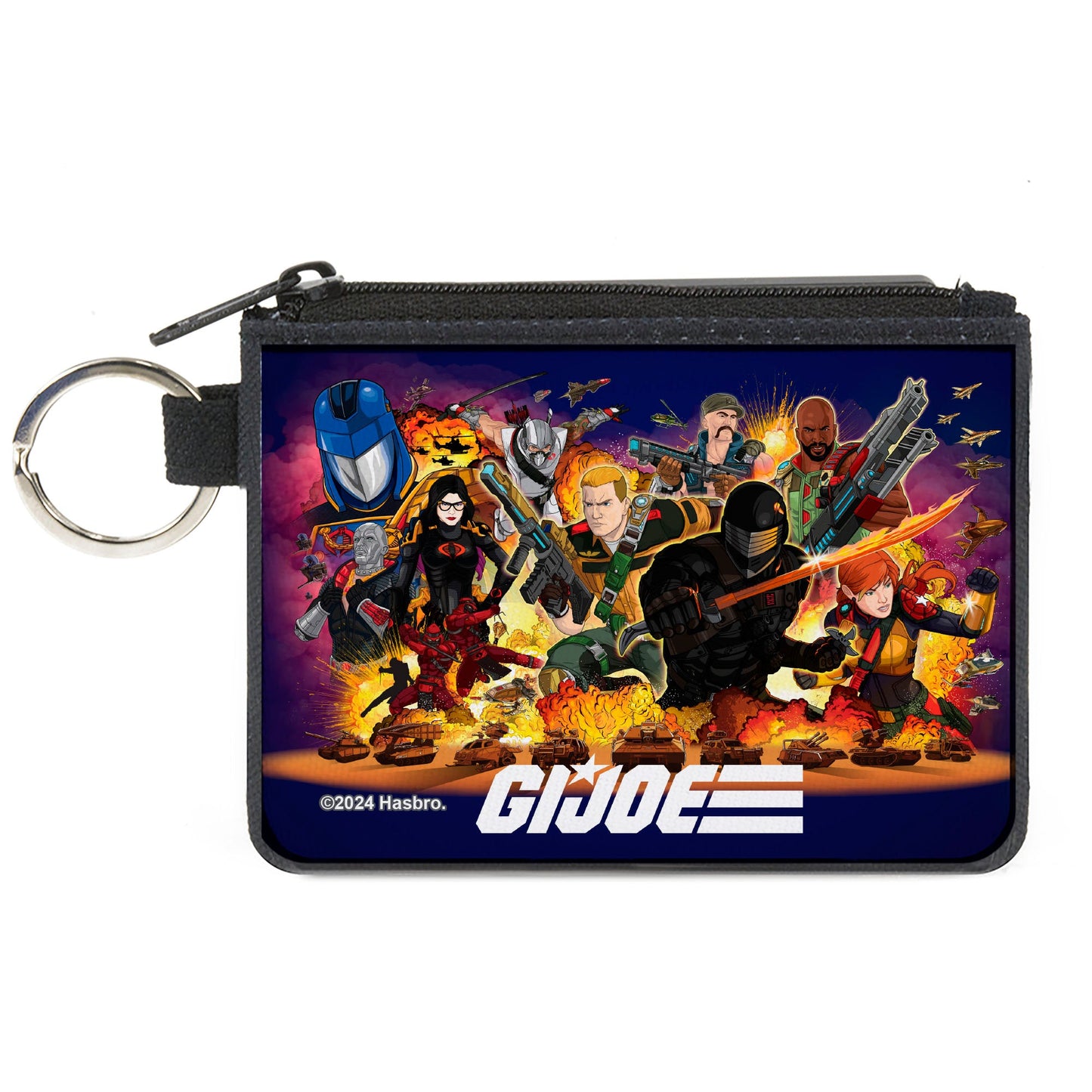 Canvas Zipper Wallet - MINI X-SMALL - GI Joe Universe Agents Explosion Group Pose and Logo Blue
