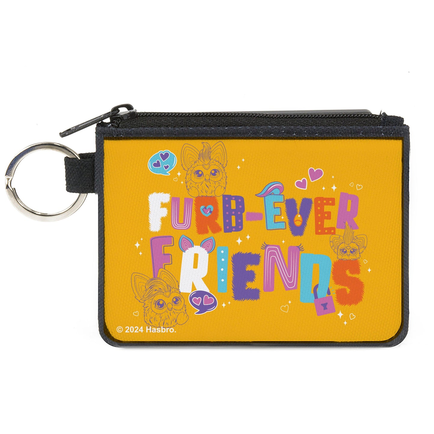 Canvas Zipper Wallet - MINI X-SMALL - Furby FURB-EVER FRIENDS Group Pose Orange/Multi Color