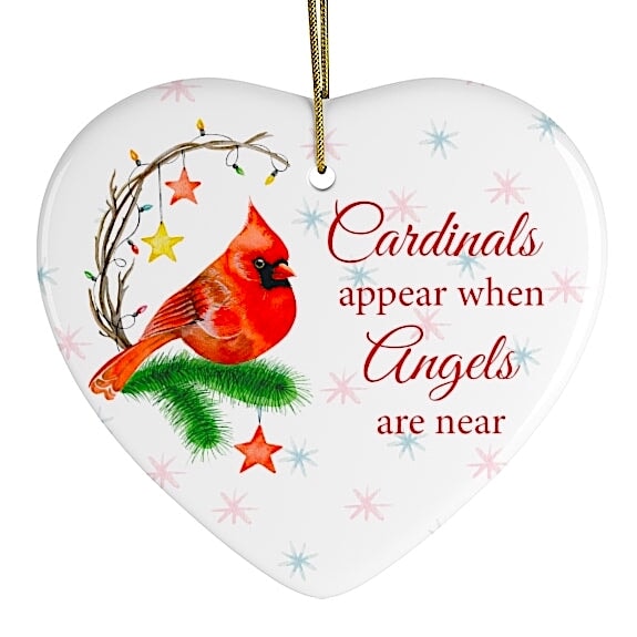 Cardinals Appear When Angels Are Near Holiday Edition Memorial Ornament