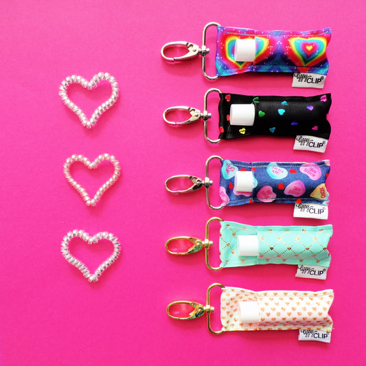 Rainbow Hearts on Blue LippyClip®