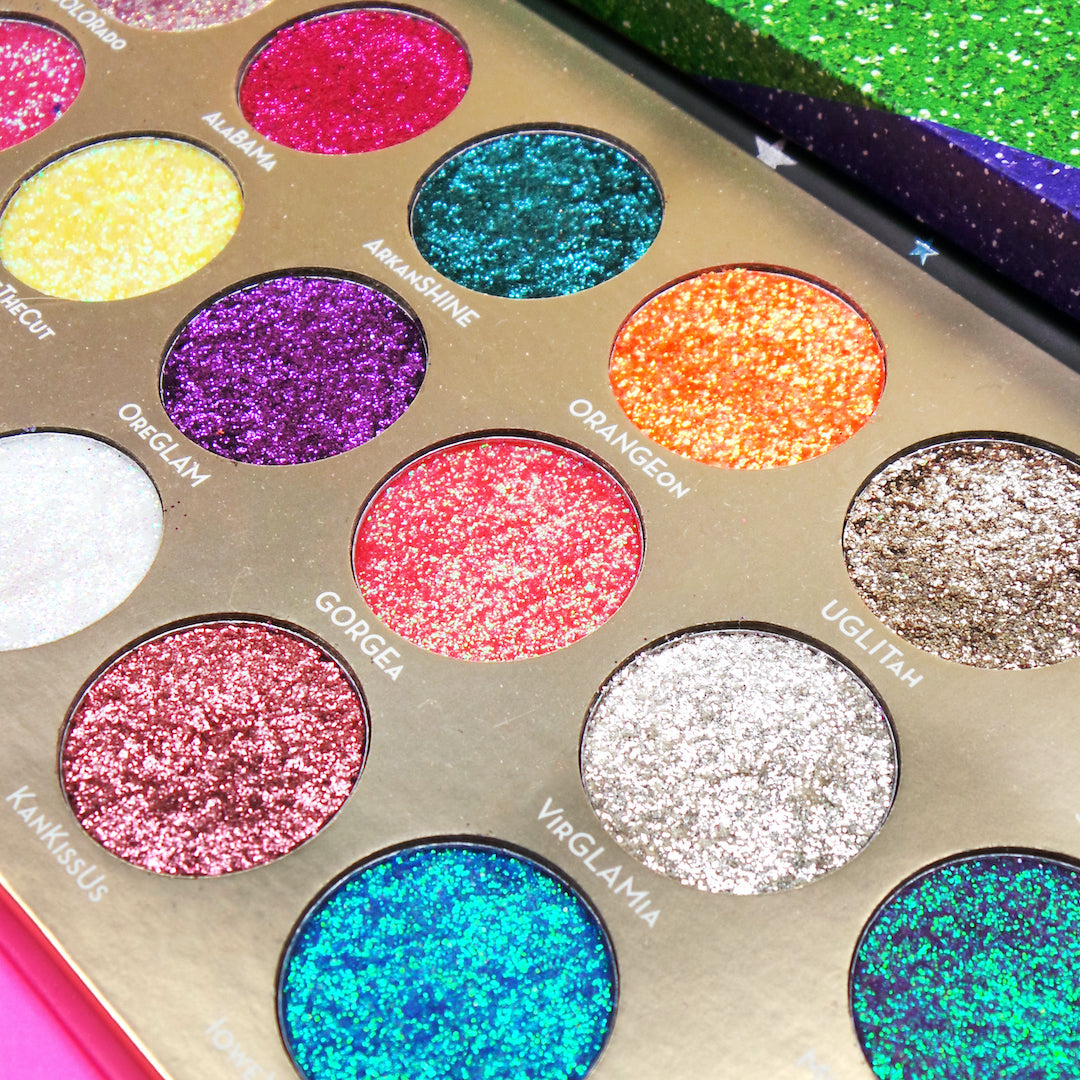 United Shades of Glitter - 21 Pressed Glitter Eyeshadow Palette