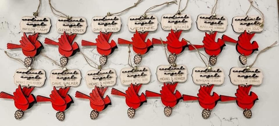 Custom PERSONALIZED CARDINAL Ornament (PREORDER- Arrives in 4-5 wks)