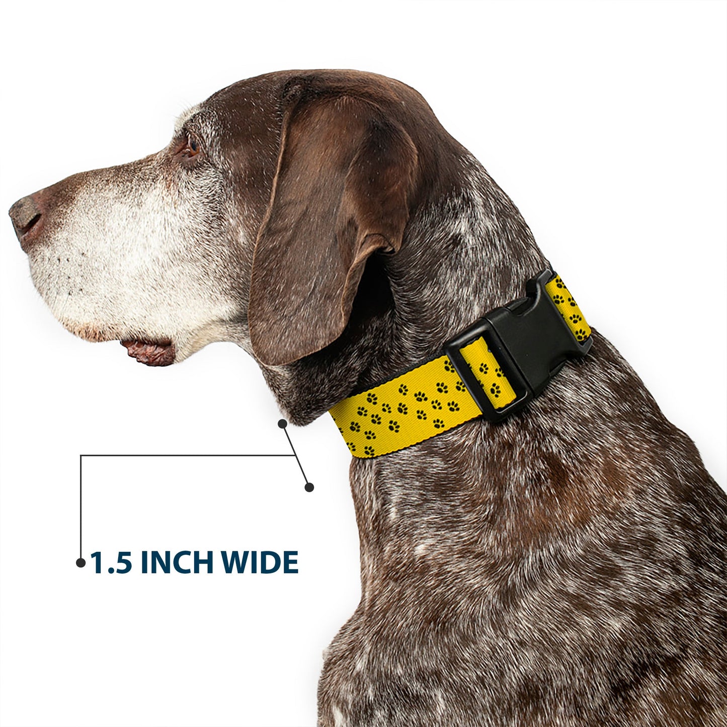 Plastic Clip Collar - Peanuts Snoopy Smiling Pose/Paw Print Yellow/Black/White