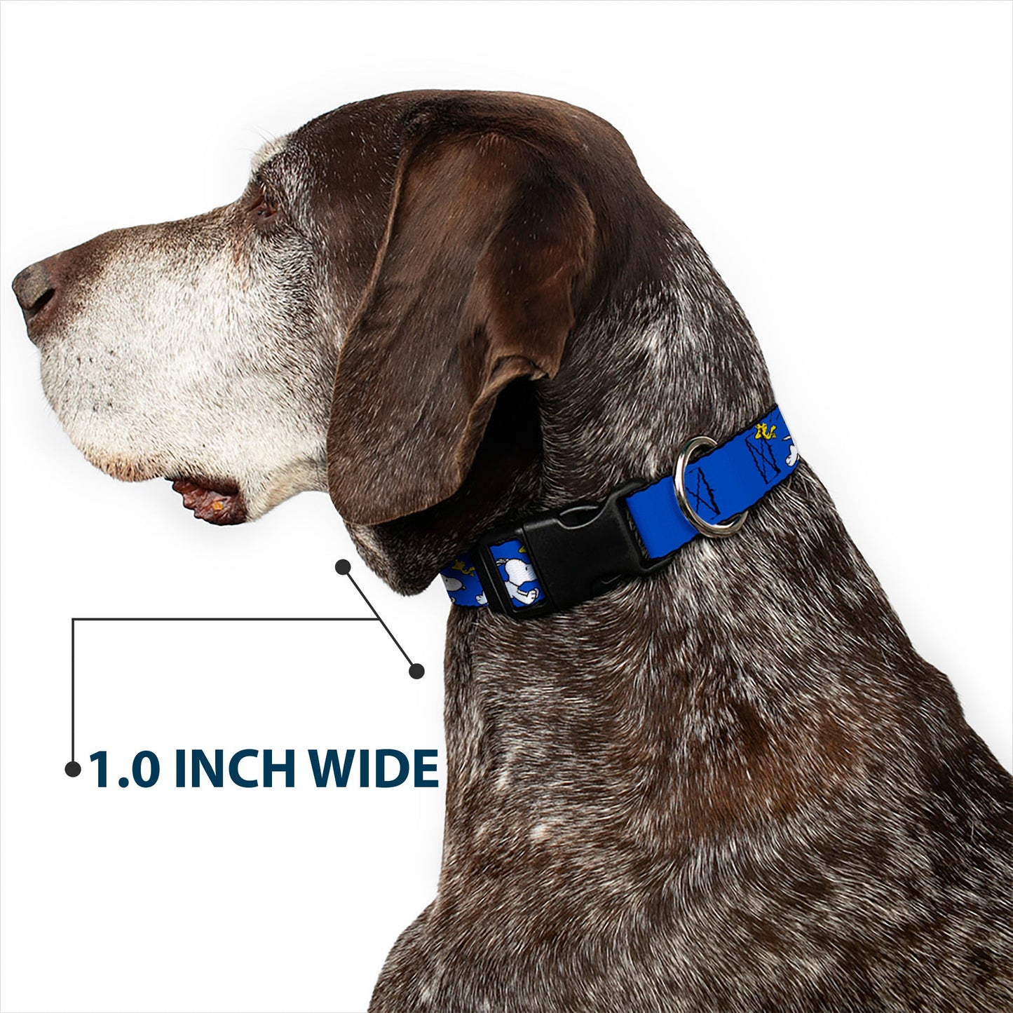 Plastic Clip Collar - Peanuts Snoopy Running and Woodstock Pose Blue