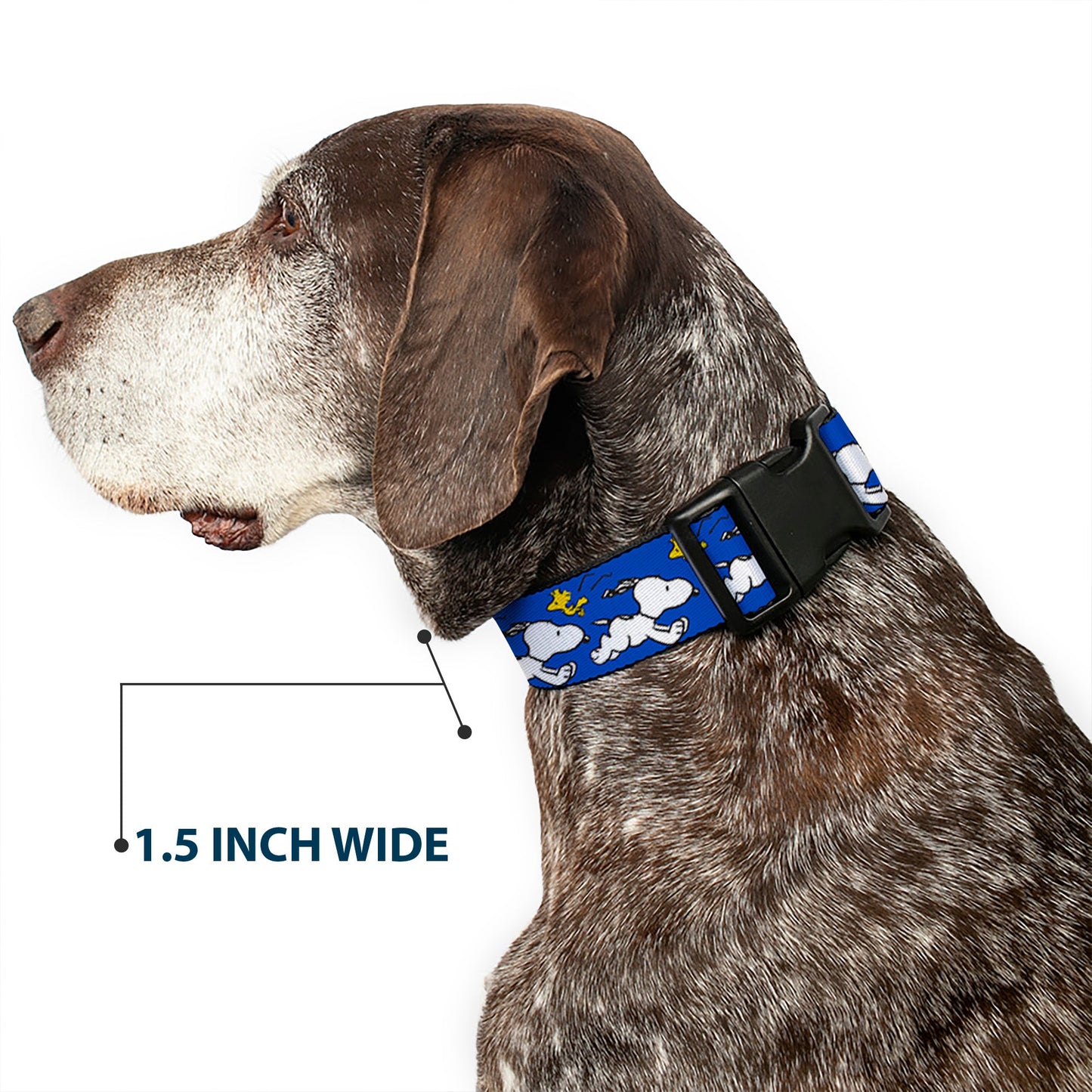 Plastic Clip Collar - Peanuts Snoopy Running and Woodstock Pose Blue