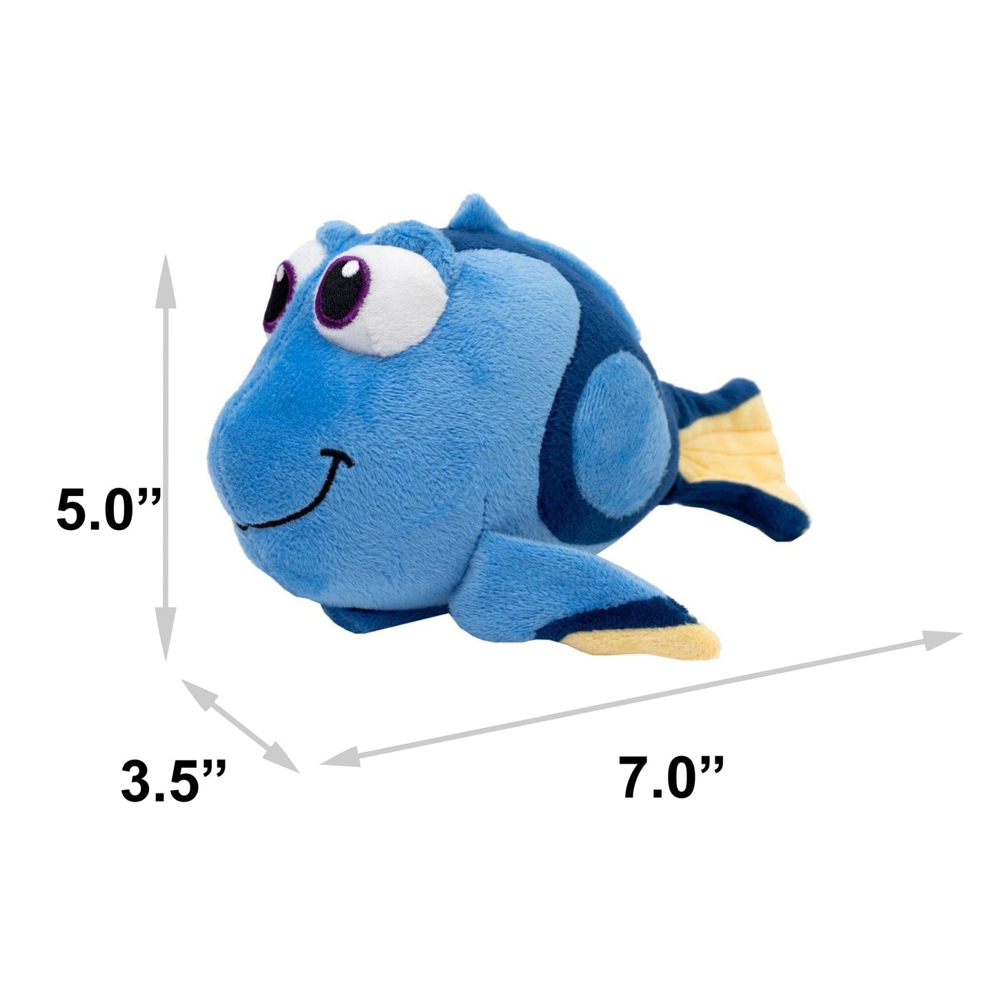 Dog Toy Squeaker Plush - Pixar Finding Nemo Dory Blue Tang Fish Full Body Pose