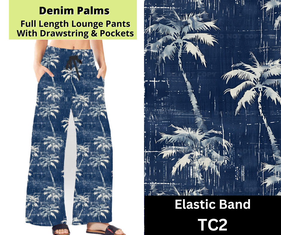 Denim Palms Full Length Lounge Pants