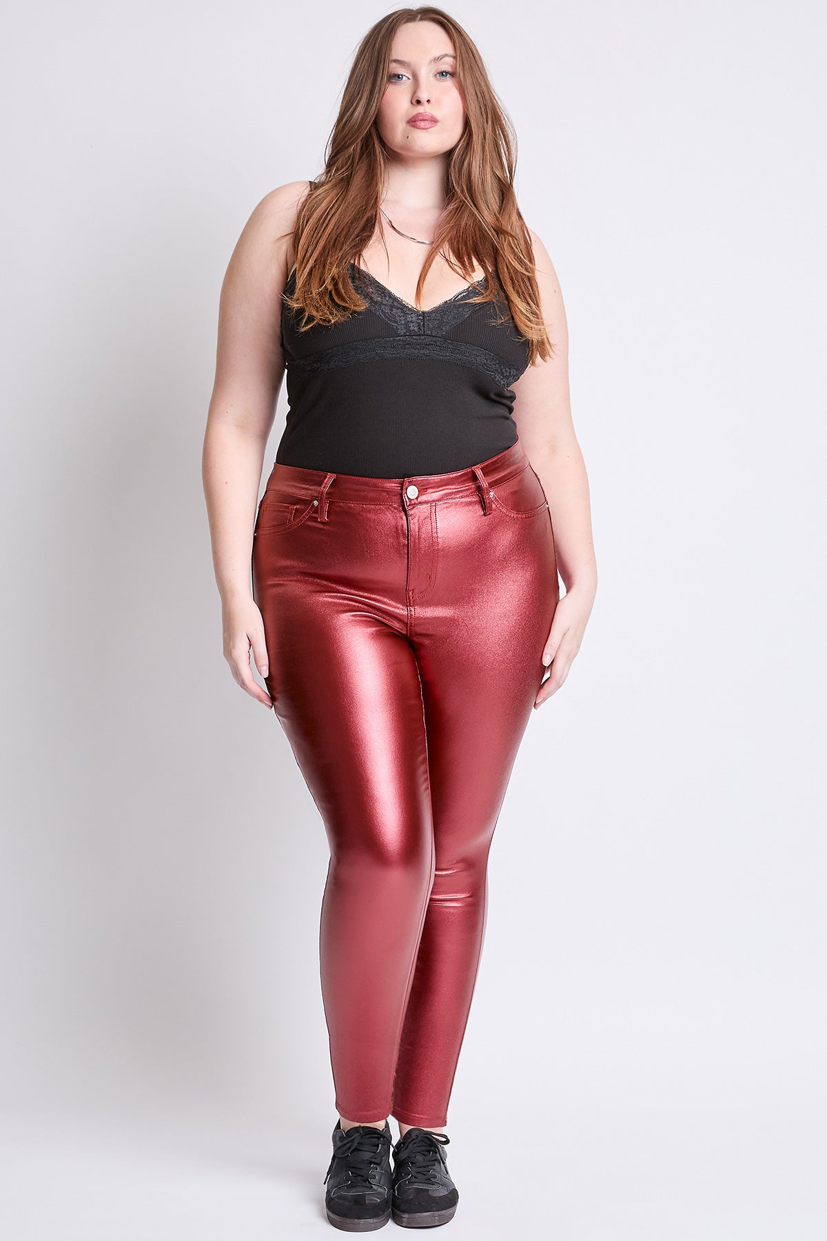Women's Plus Hyperstretch Metallic Skinny Pants