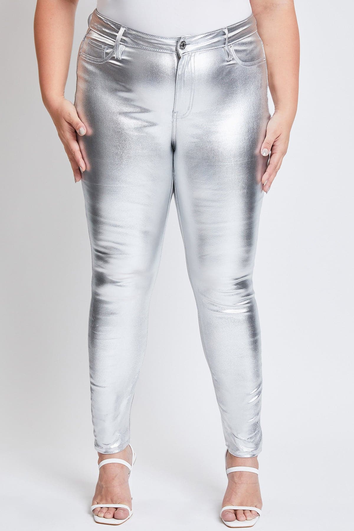 Women's Plus Hyperstretch Metallic Skinny Pants
