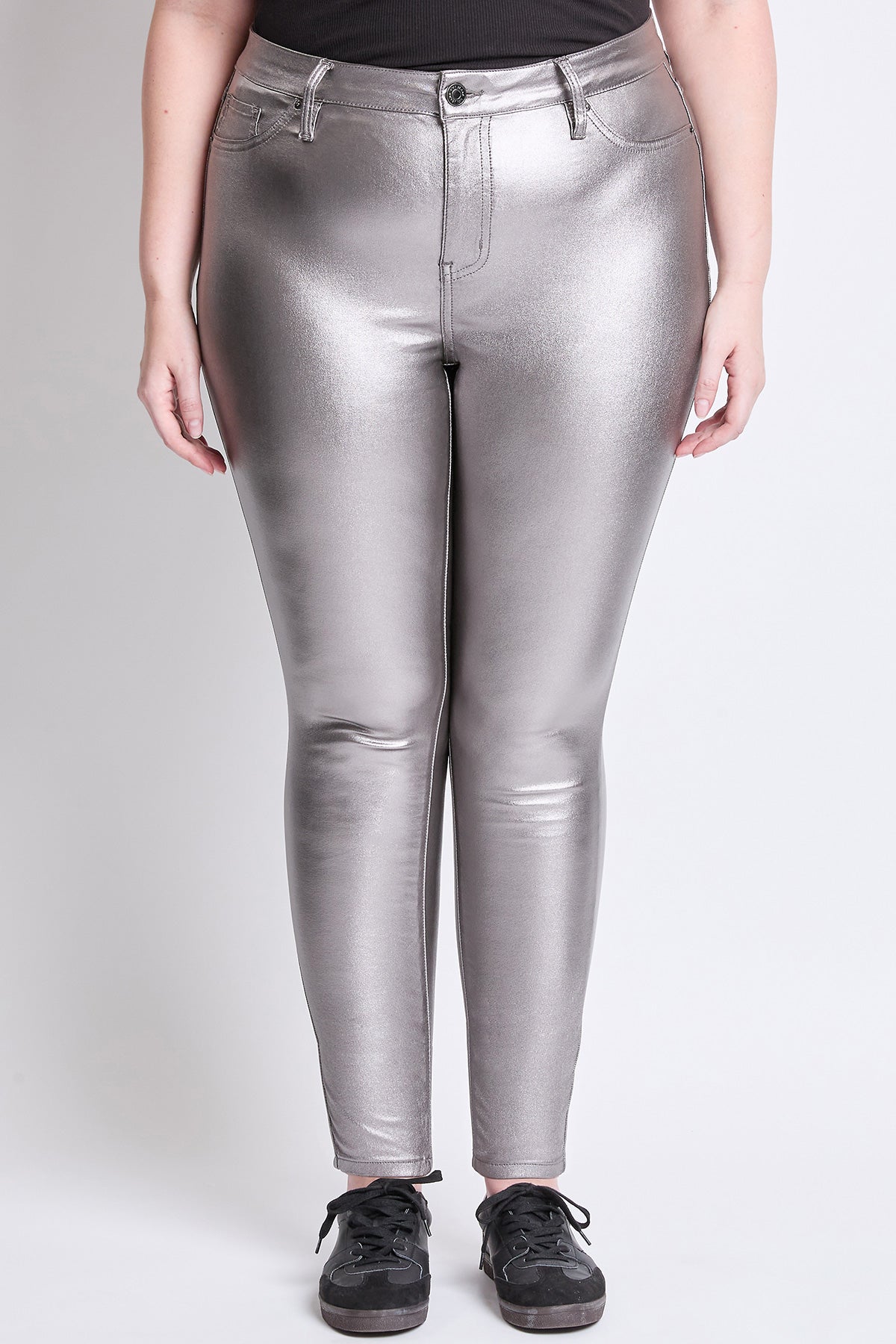 Women's Plus Hyperstretch Metallic Skinny Pants