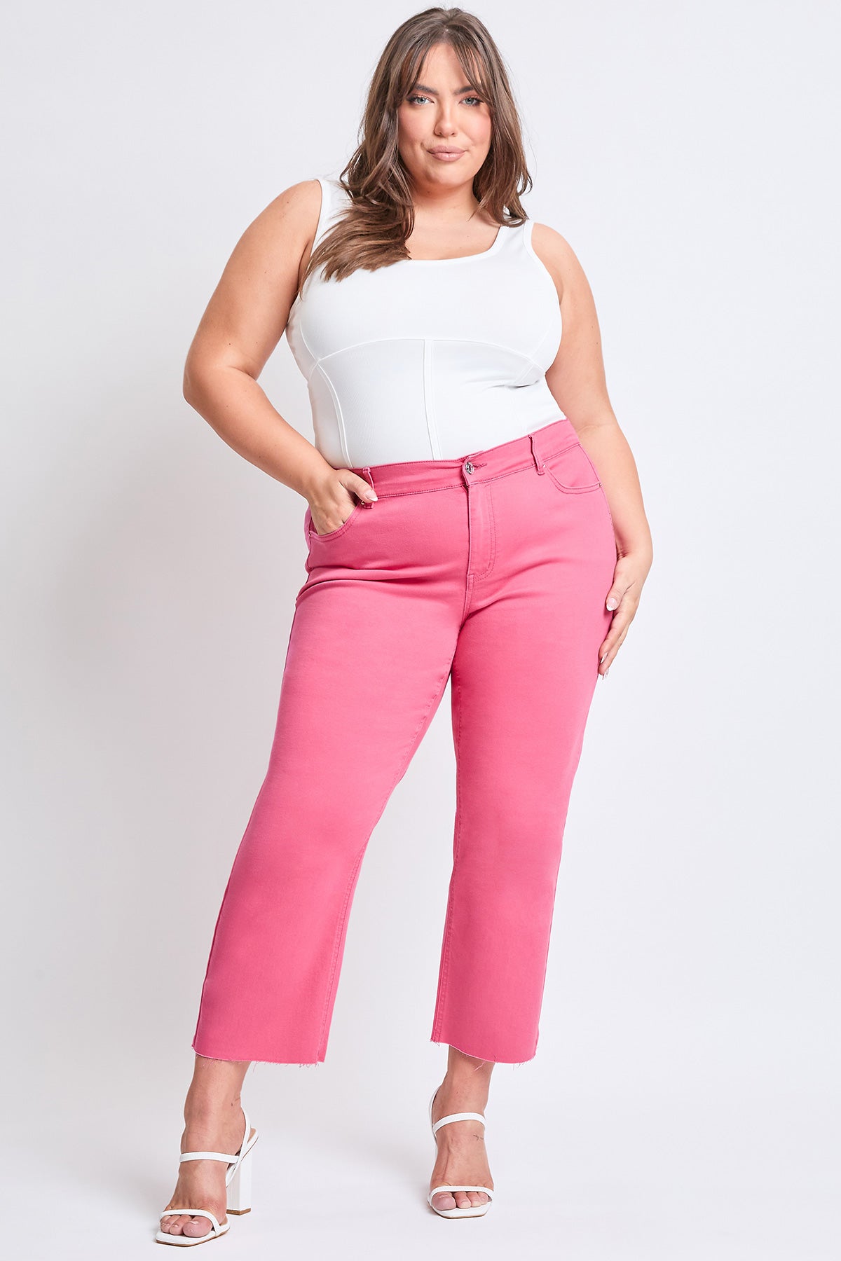 Women's Plus High-Rise Cropped Hyperstretch Wide Leg Trouser