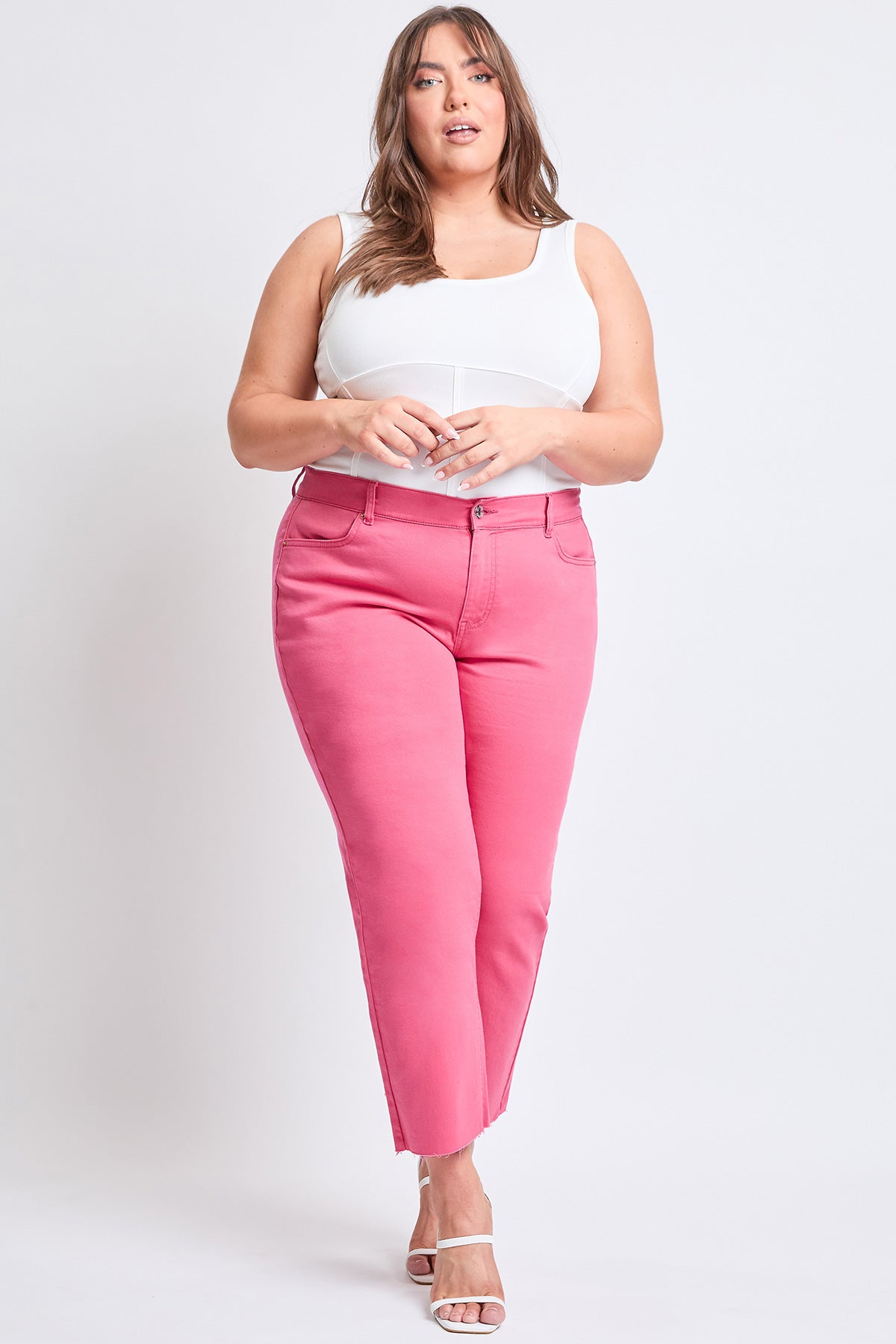 Women's Plus High-Rise Cropped Hyperstretch Wide Leg Trouser