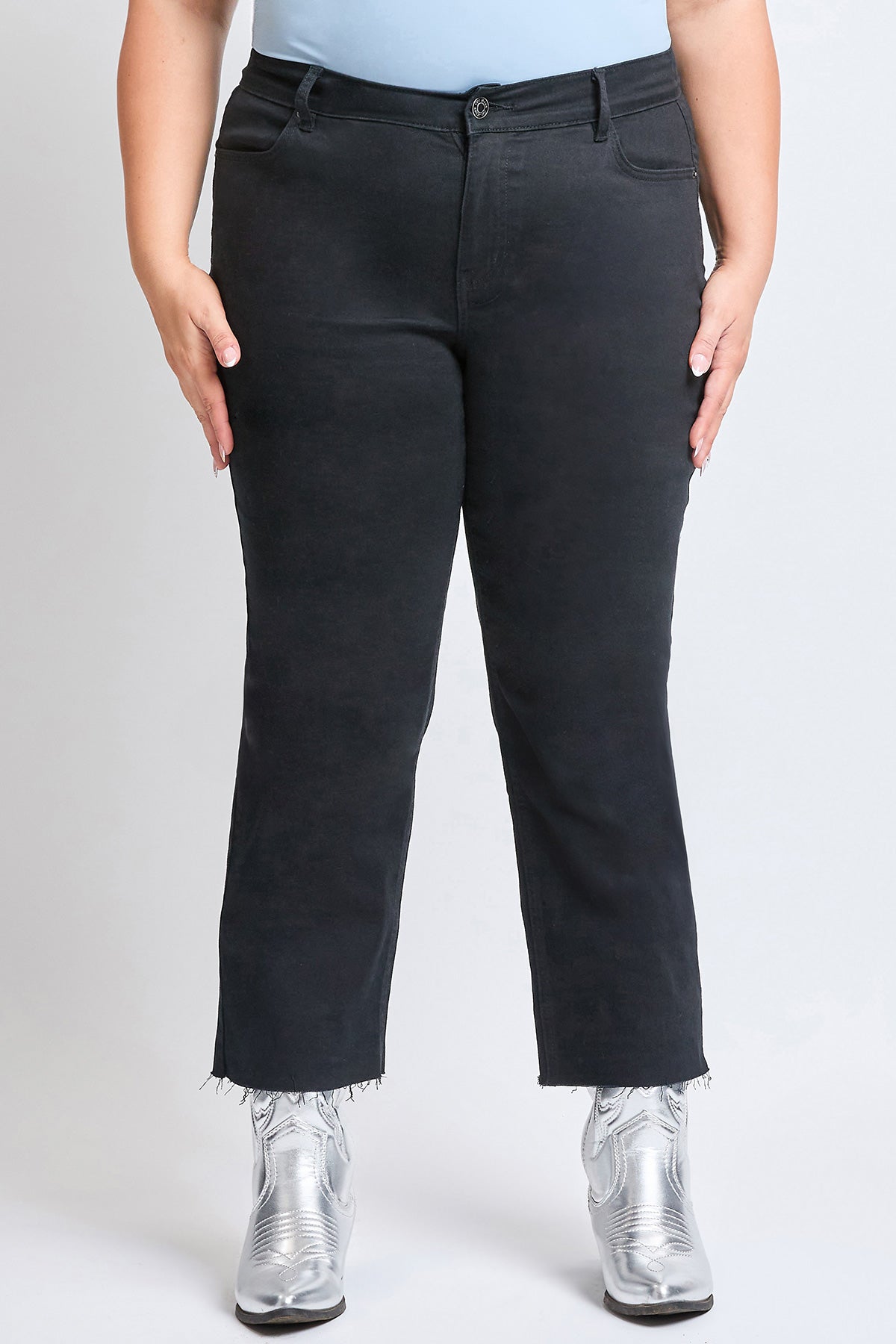 Women's Plus High-Rise Cropped Hyperstretch Wide Leg Trouser
