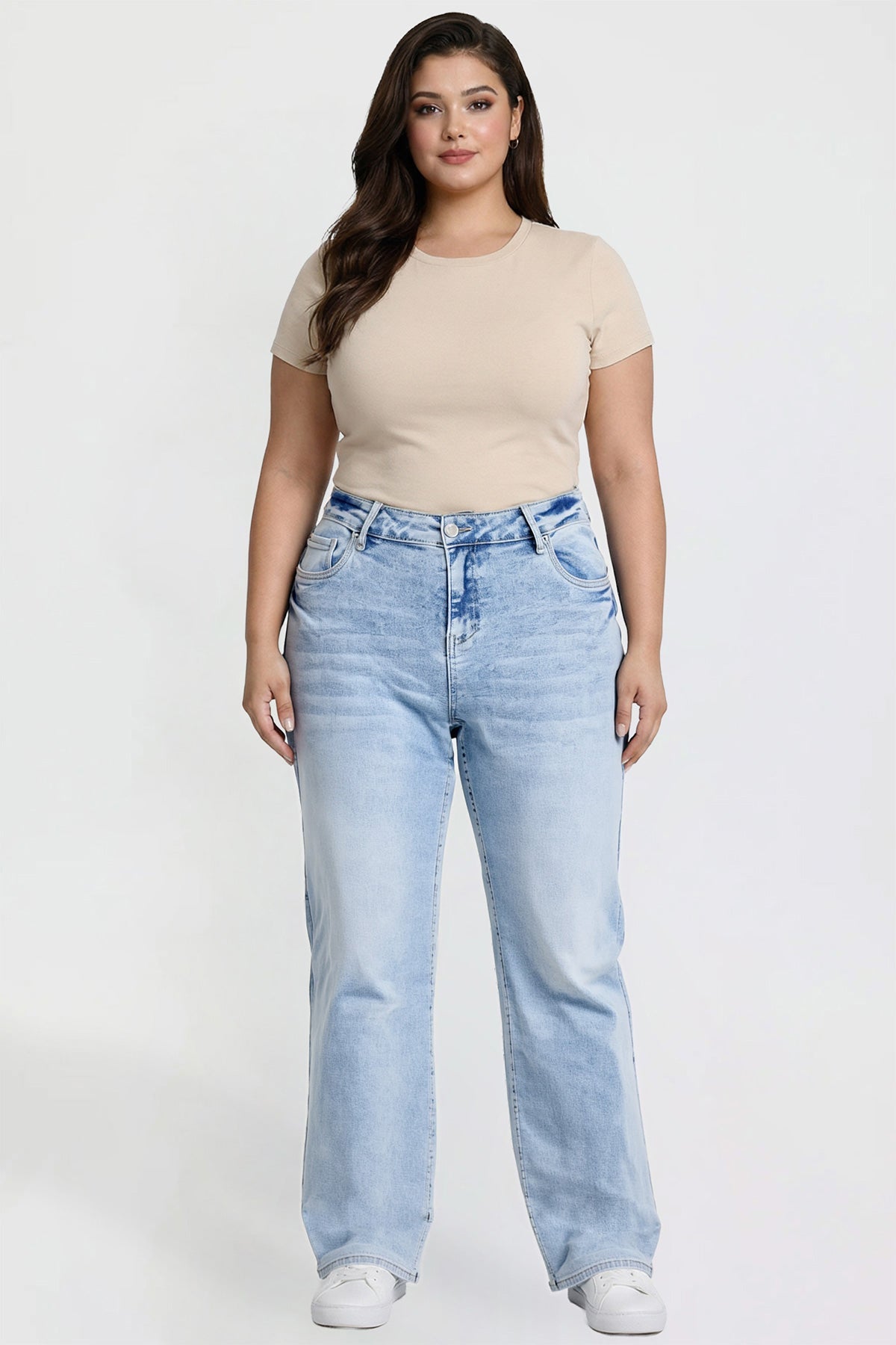 Women's Plus High Rise Wide Leg Jeans