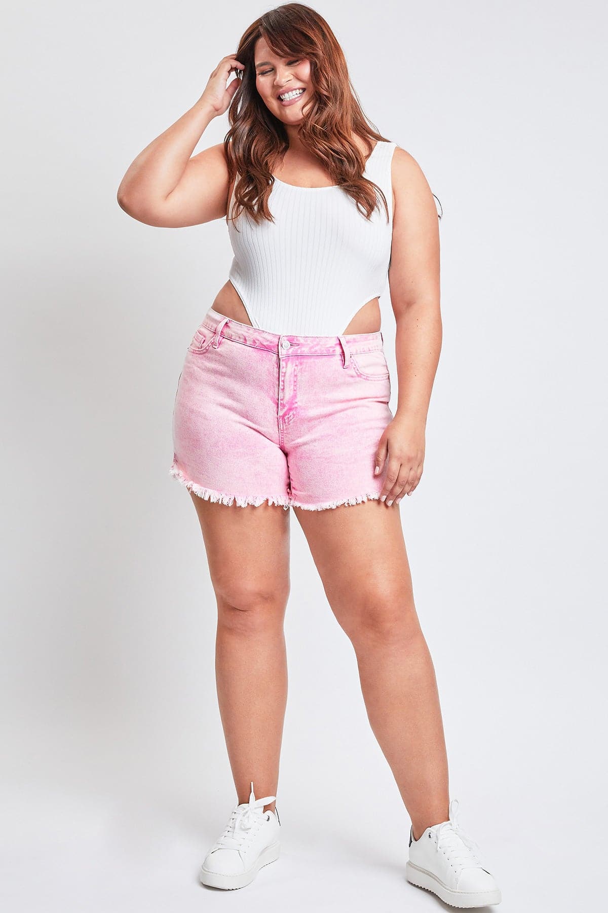 Women's Plus 80's Acid Wash Mom Shorts