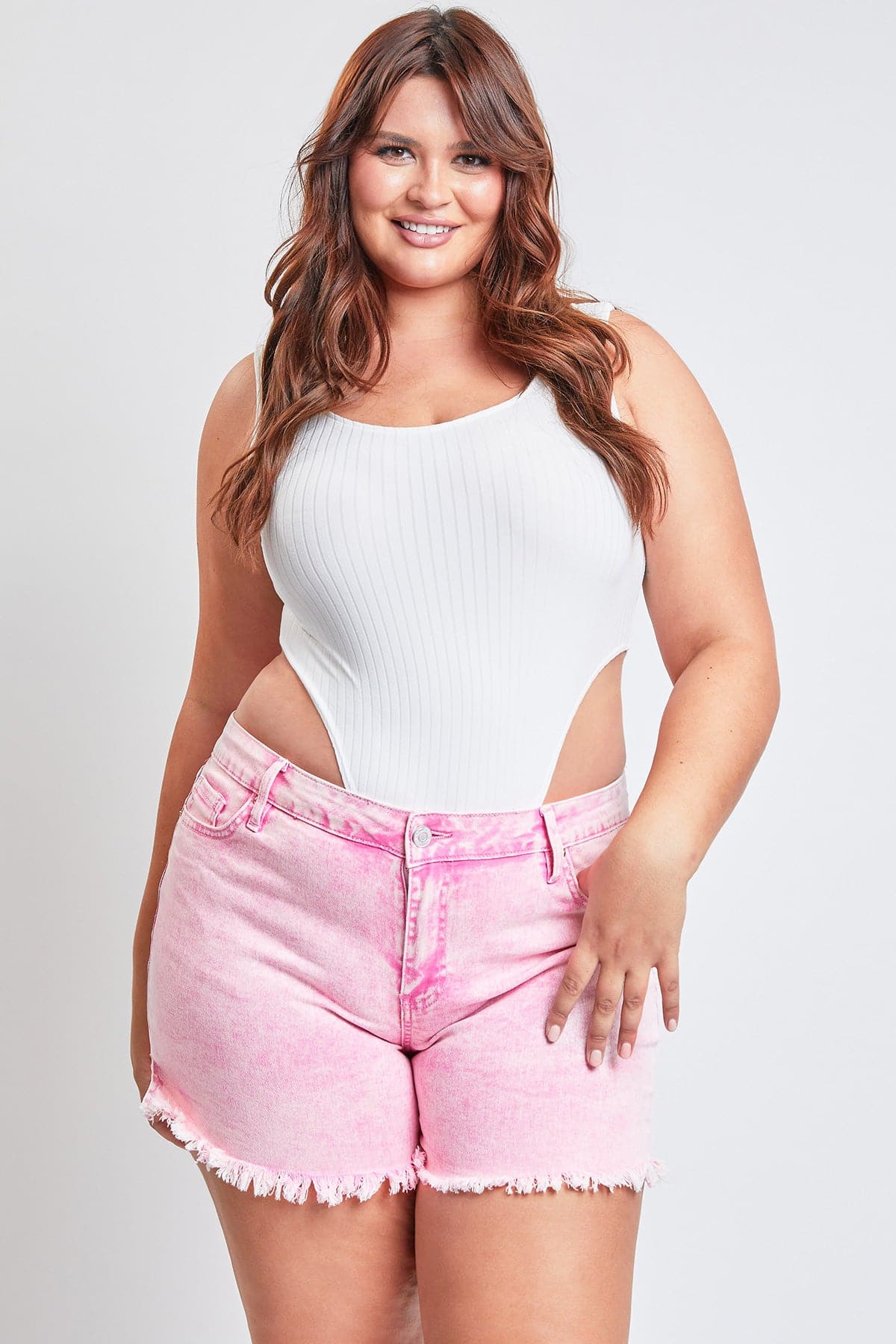Women's Plus 80's Acid Wash Mom Shorts
