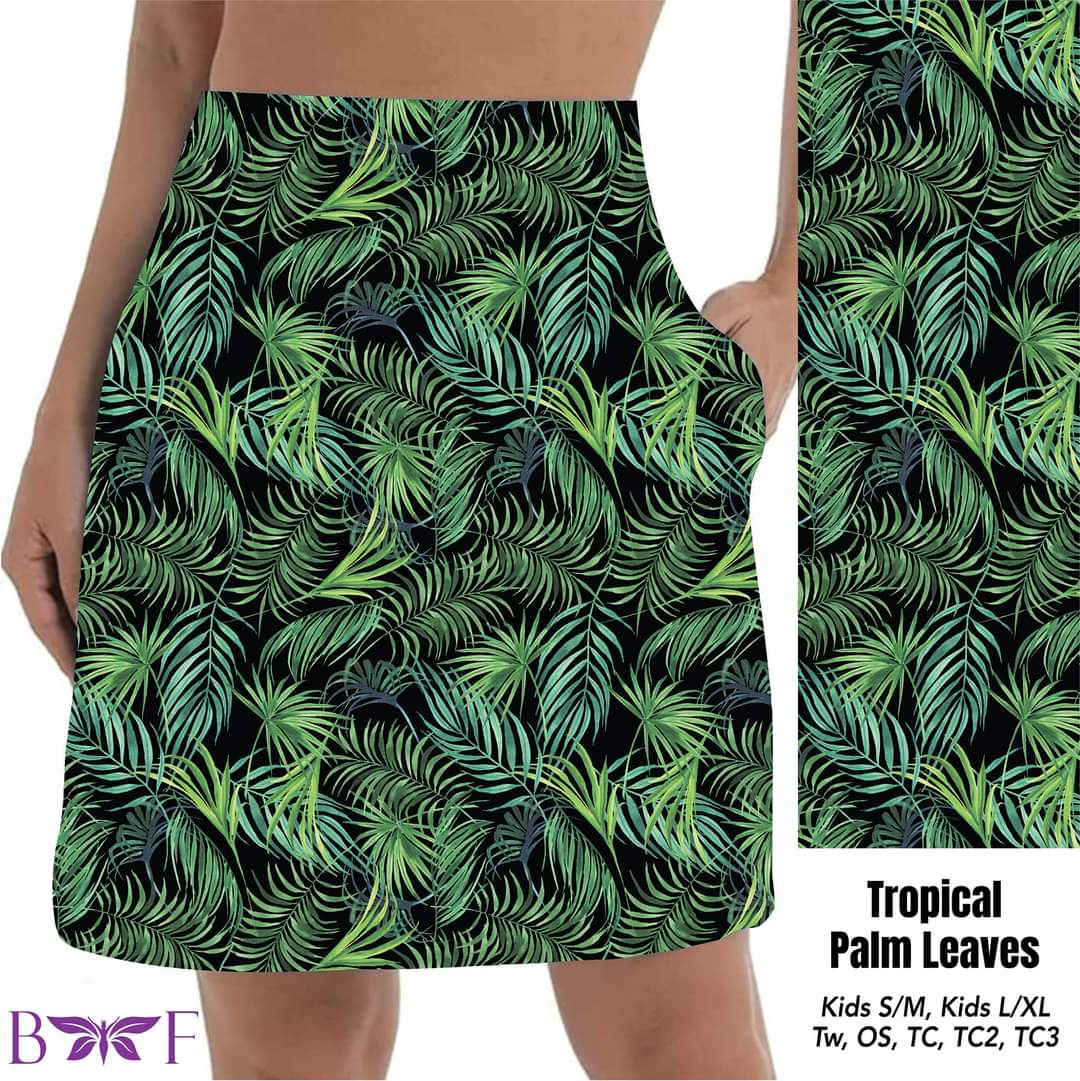 Tropical Palm Leaves skort