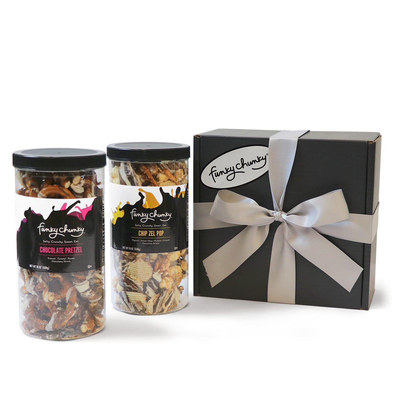 Salty Sweet Duo Pretzel Chip 19 oz Tall Canisters