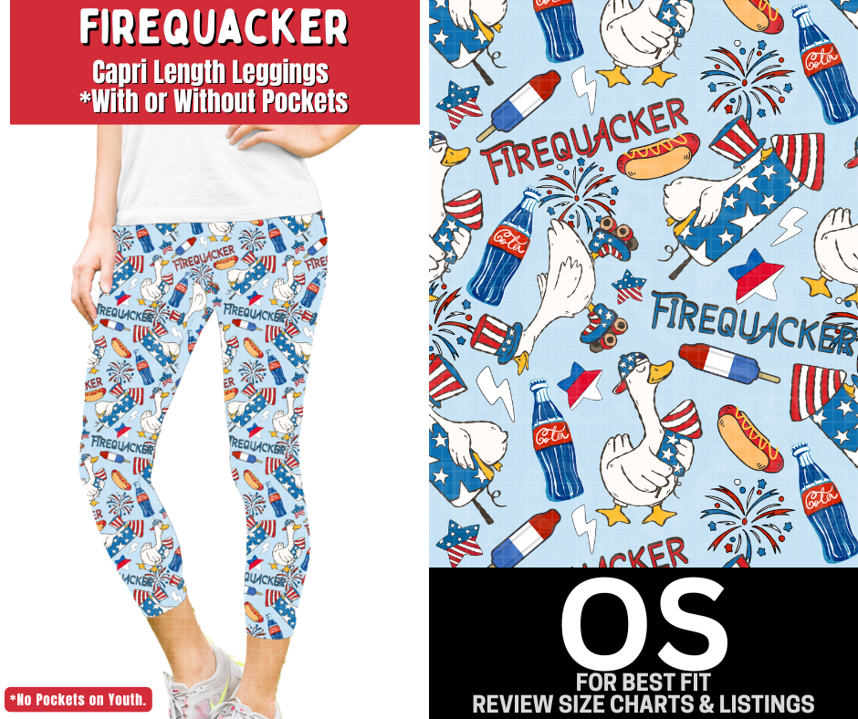 Firequacker Capri Length Leggings w/ Pockets