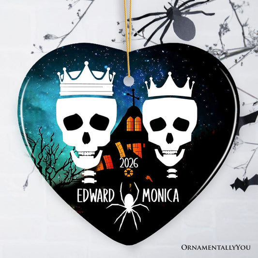 Eternal Love Personalized Couples Skulls Halloween Ornament