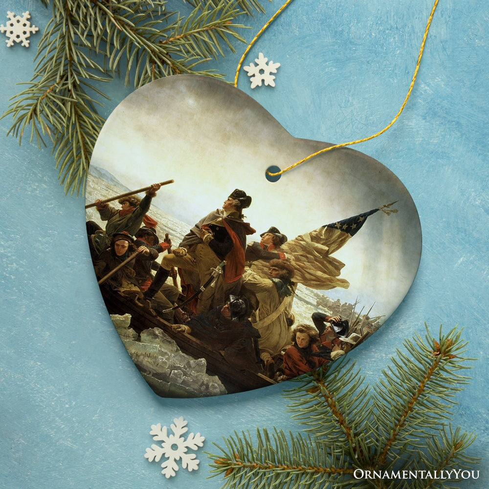 Famous Crossing of the Delaware 1776 Vintage Ornament, George Washington Revolutionary War Souvenir