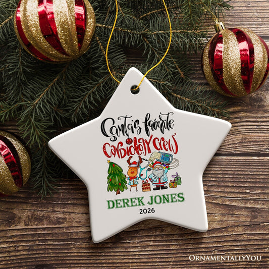 Santa's Favorite Cardiology Crew Personalized Christmas Ornament, Heart Health Teamwork Appreciation Gift