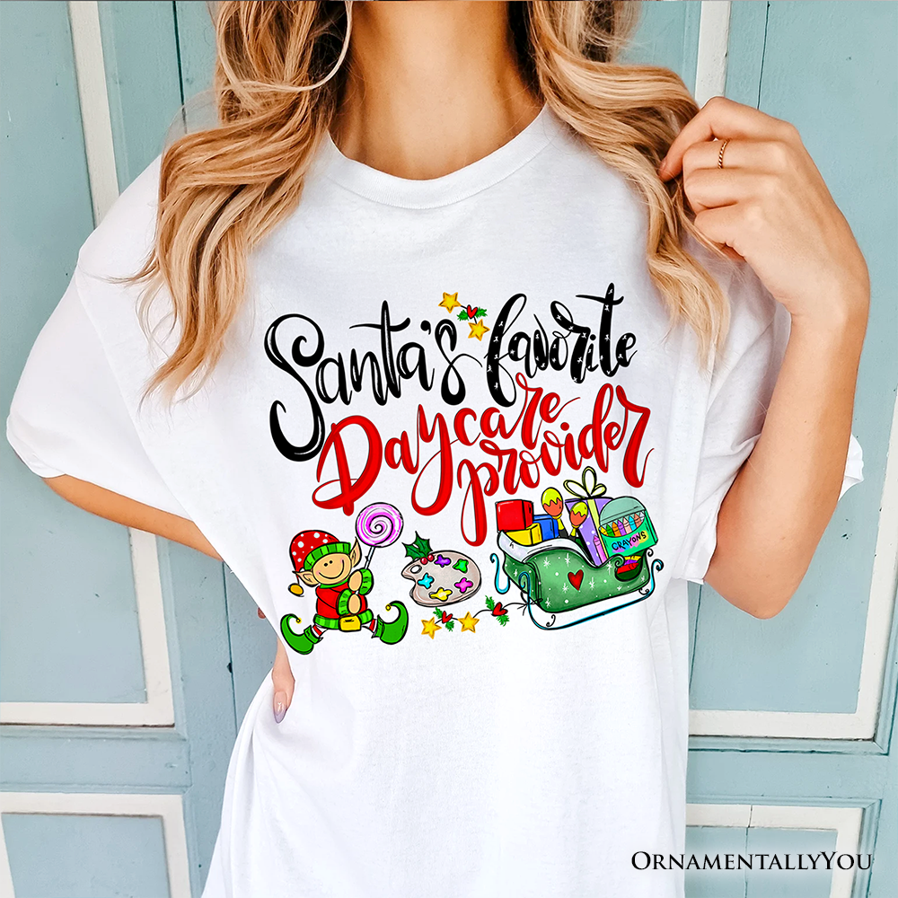 Santa's Favorite Daycare Provider T-Shirt, Merry Christmas Children Tee