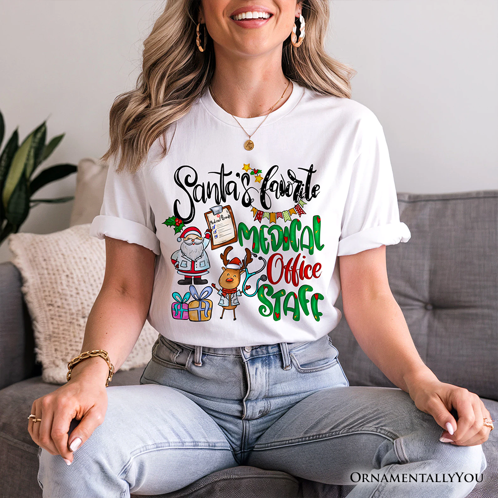 Santa's Favorite Medical Office Staff T-Shirt, Merry Christmas Medical Records Tee
