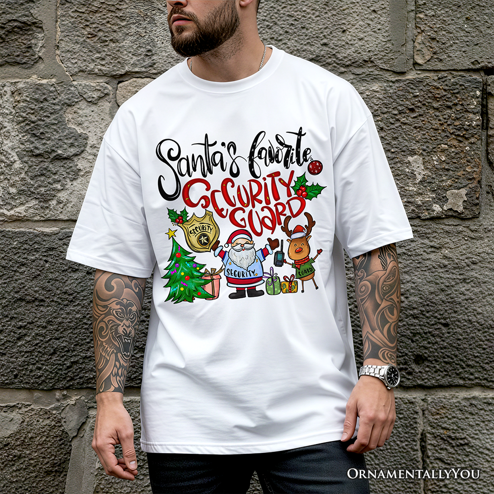 Santa’s Favorite Security Guard T-Shirt, Merry Christmas Safety Patrol Tee
