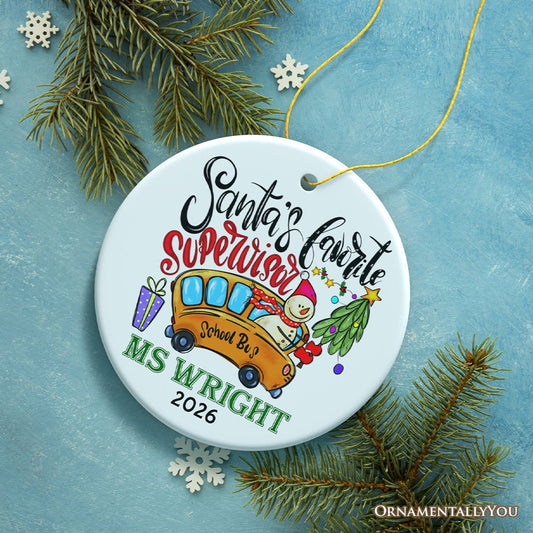 Santa’s Favorite Supervisor Leadership Recognition Keepsake Personalized Ornament, Colorful Mentorship Appreciation Gift