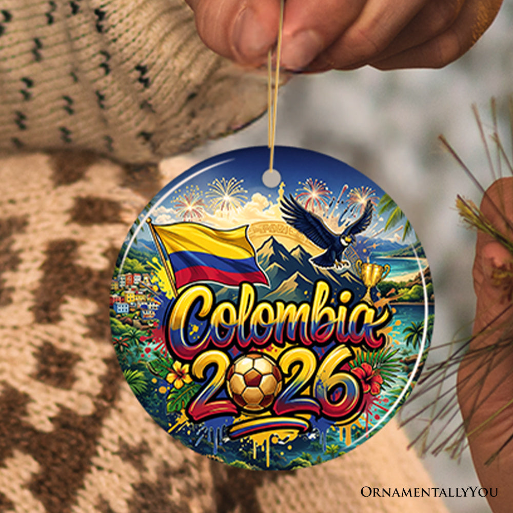 Colombia 2026 Soccer Cup Global Championship Ornament, Fans Football Gift and Tree Decor