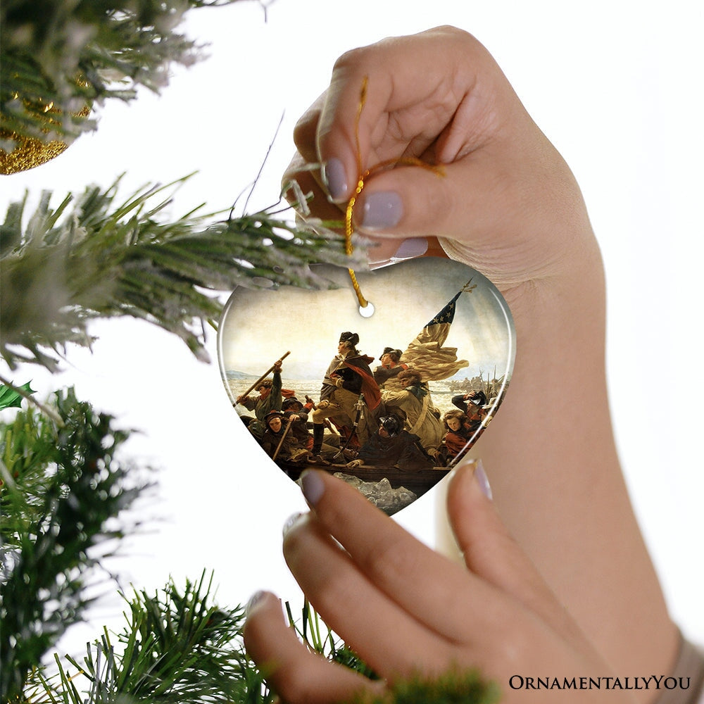 Famous Crossing of the Delaware 1776 Vintage Ornament, George Washington Revolutionary War Souvenir