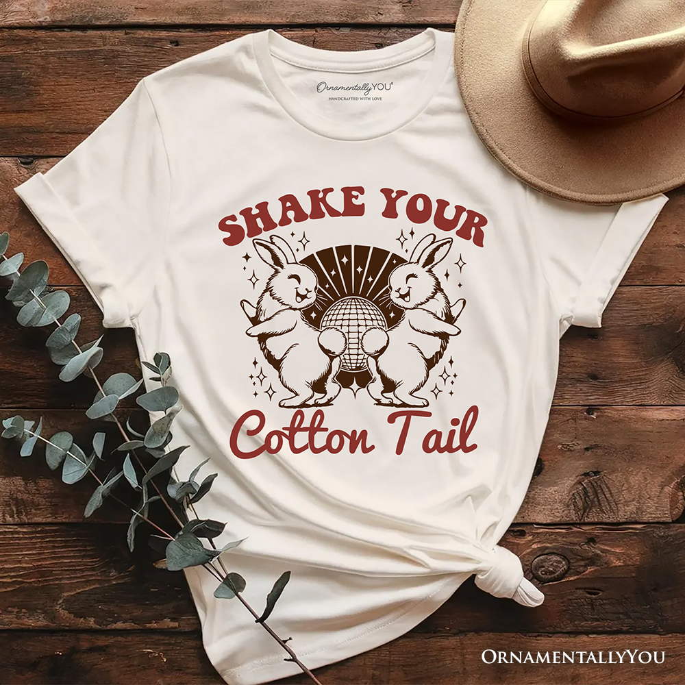 Funny Disco Easter Bunny T-Shirt, Shake Your Cotton Tail Retro Tee