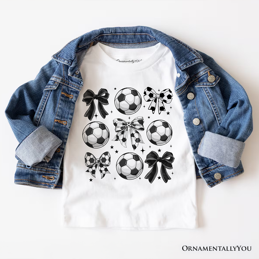 Soccer Balls Coquette Bows T-Shirt, Sports Mom Tee