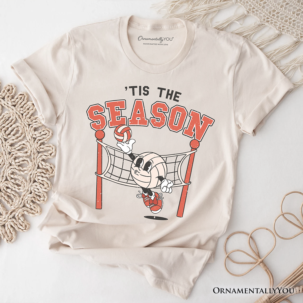 Tis the Season Volleyball T-Shirt, Retro Vintage Game Day Sports Tee
