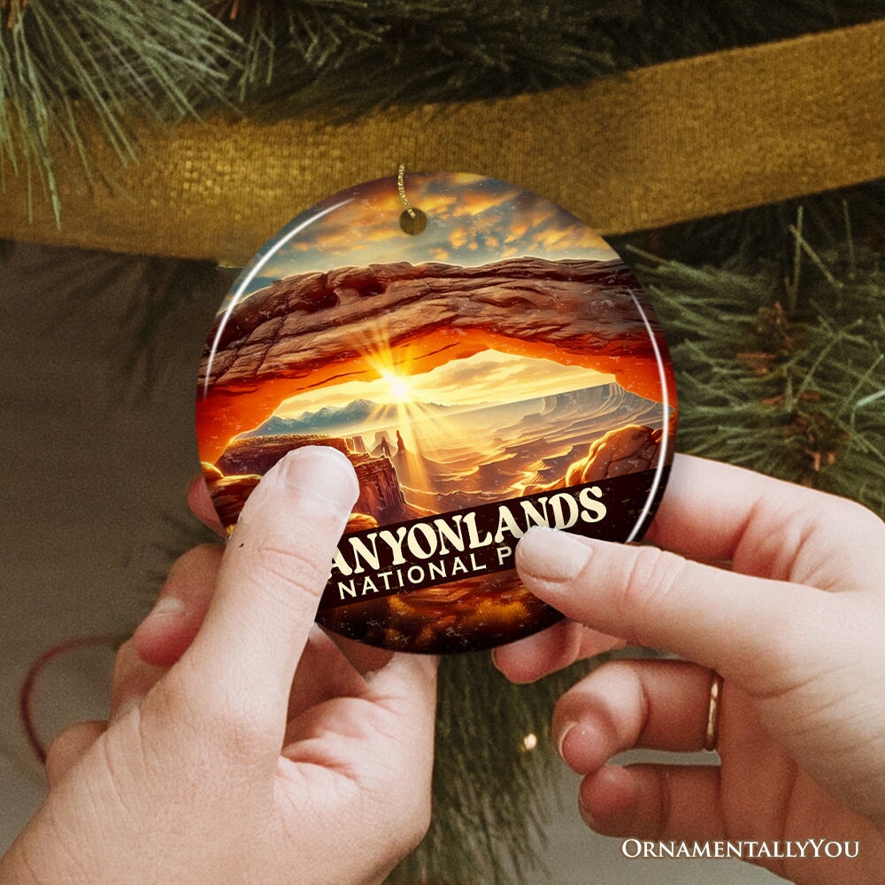 Vintage Canyonlands National Park Ornament, Utah Desert Sunrise Christmas Gift and Scenic Travel Souvenir