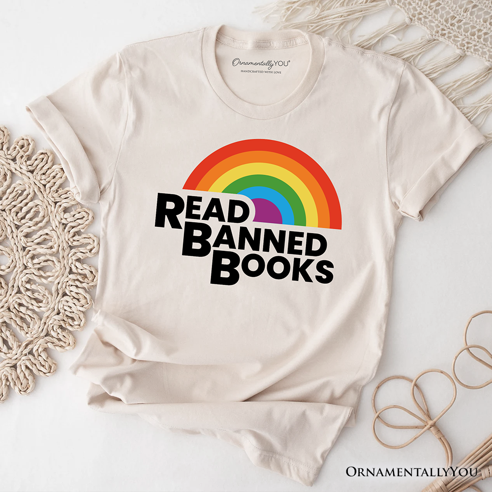 Read Banned Books Rainbow Retro T-Shirt, Bookish Freedom Tee